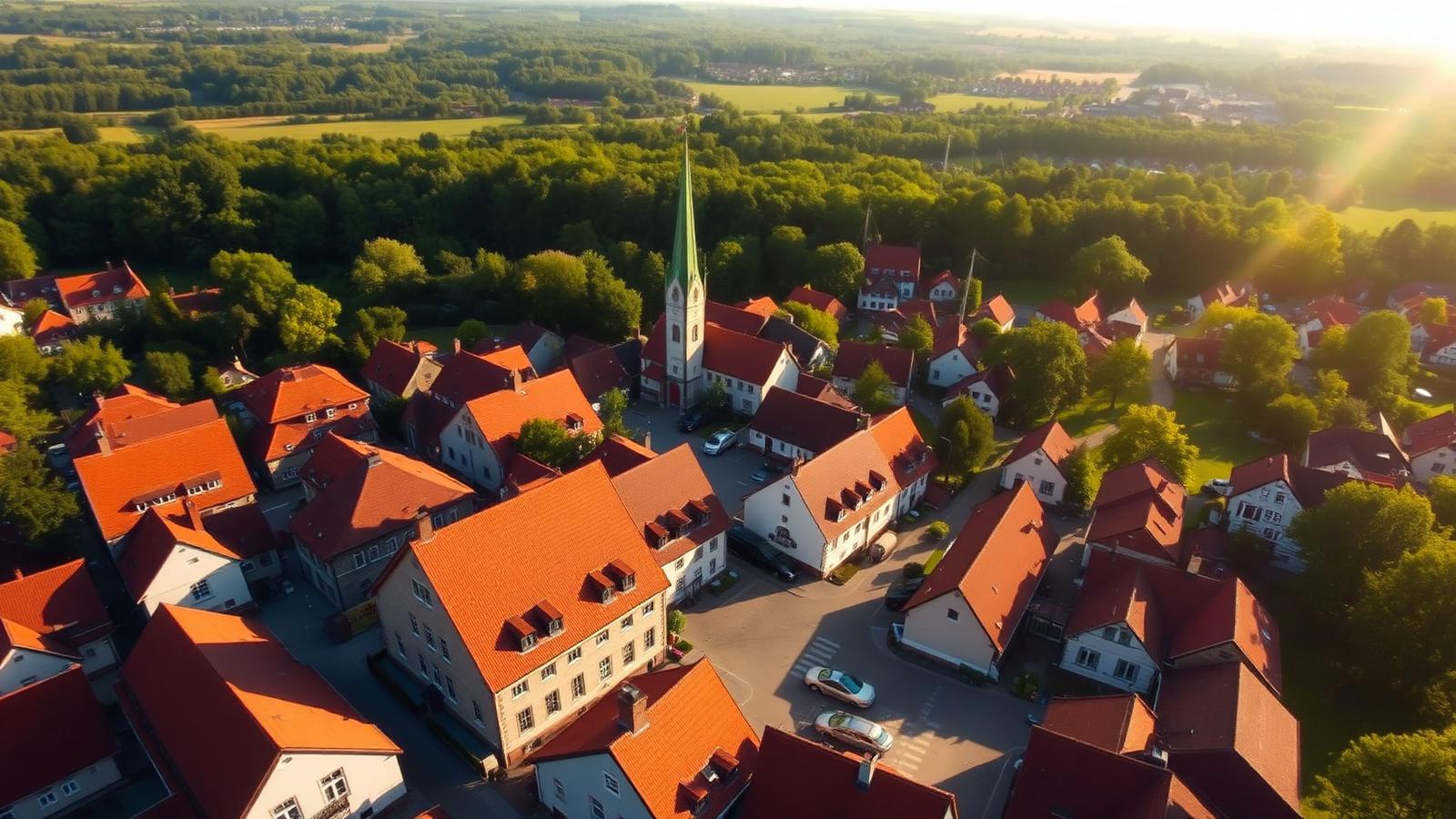 Luftaufnahme von Peine mit historischer Innenstadt – Einsatzgebiet Meisterbetrieb Kelm für Badsanierung