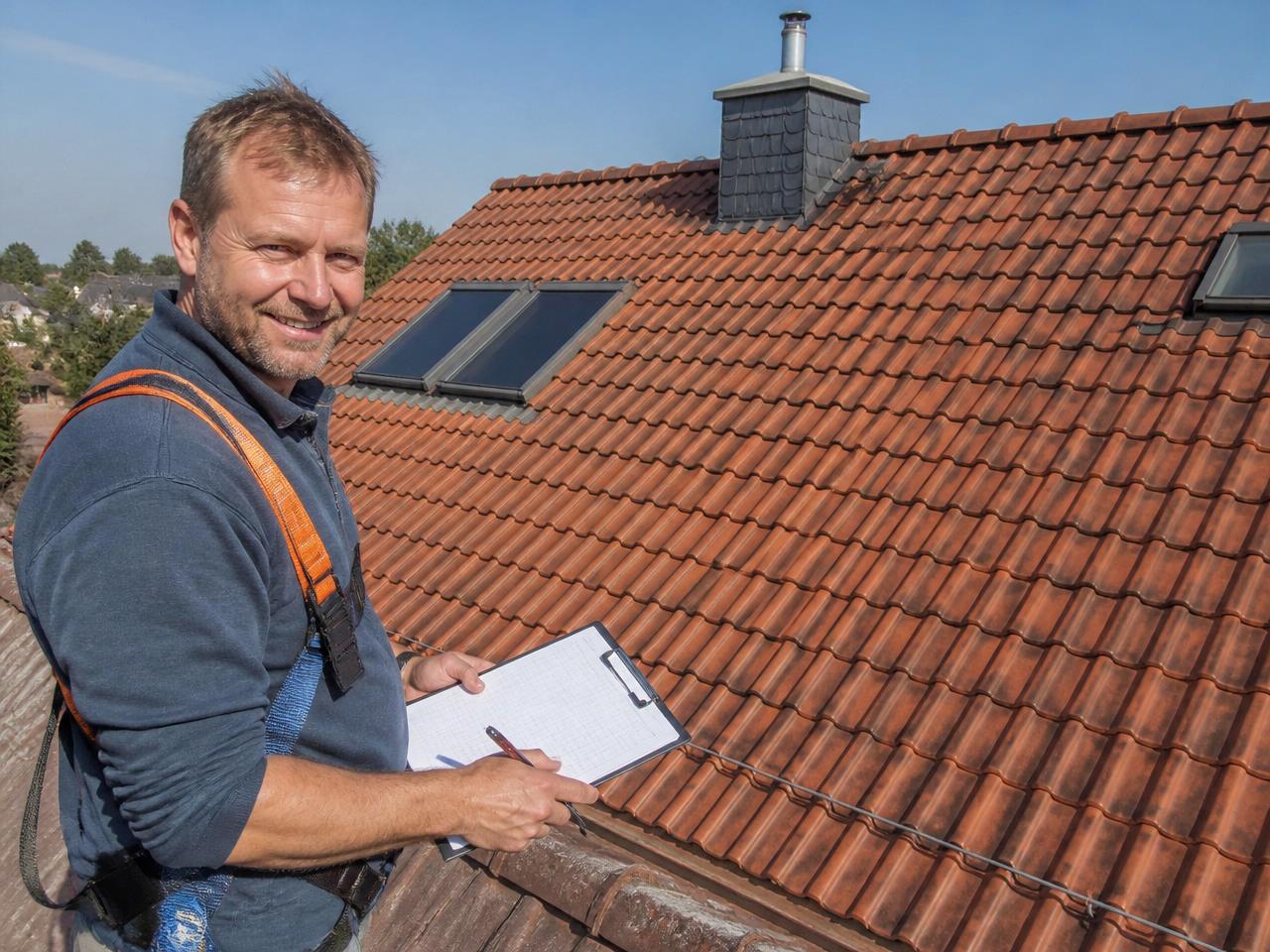 Dachaufmaß und Planung der Solarthermie-Anlage in Peine
