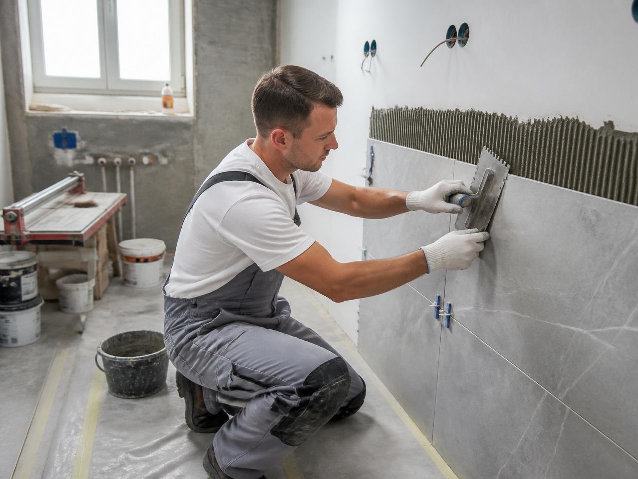 Montagearbeiten beim Austausch von Dusche oder Badewanne im Bestand