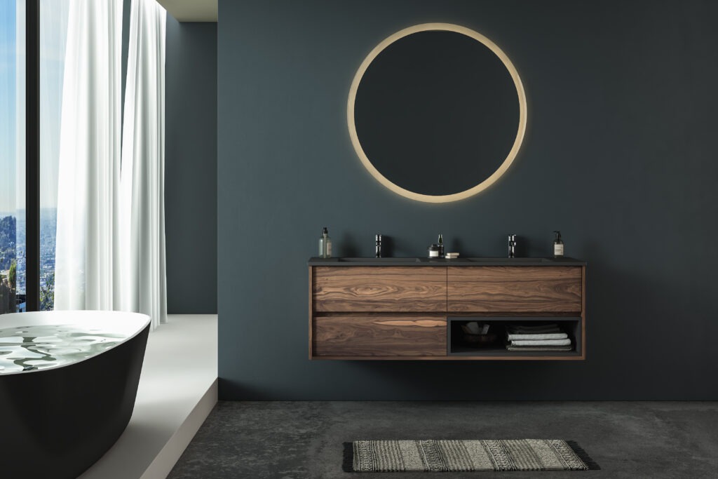 Modernes Badezimmer mit Doppelwaschbecken – Meisterbetrieb Kelm Peine